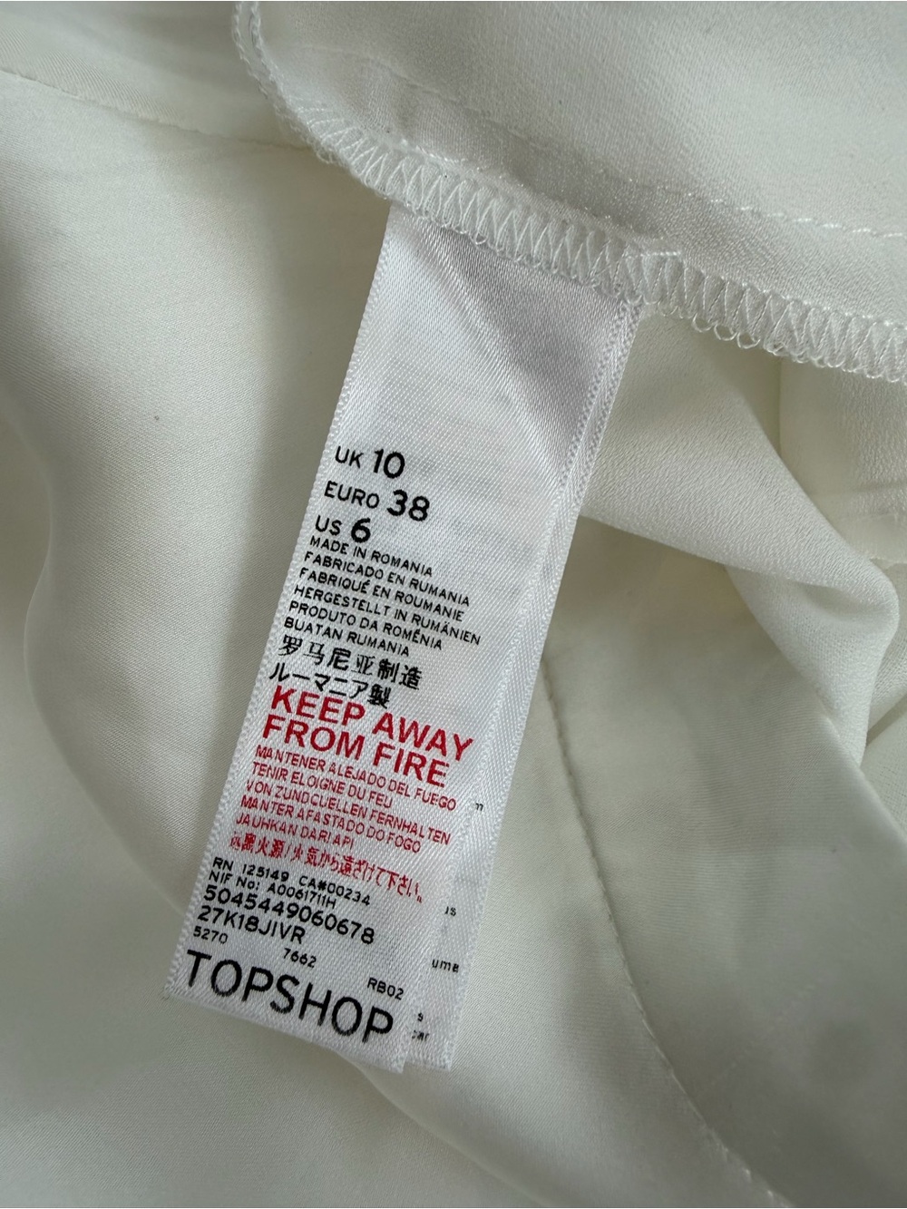 Topshop Lace Trim Satin Midi Skirt Cream/Black Size US 6 - Picture 11 of 11